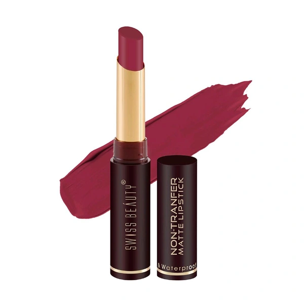 Swiss Beauty Non Transfer Matte Lipstick (2gm) - Purple
