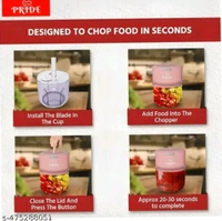 Pride Mini Rechargeable Chopper Machine  - Lavender Rose, Free
