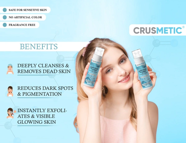 CRUSMETIC Glycolic Face Wash- Improves skin texture