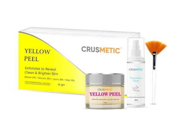 Crusmetic Yellow Peel Reduce Dark Spots | Pigmentation|Improve Skin Colour | Wrinkles and helps in anti-ageing.