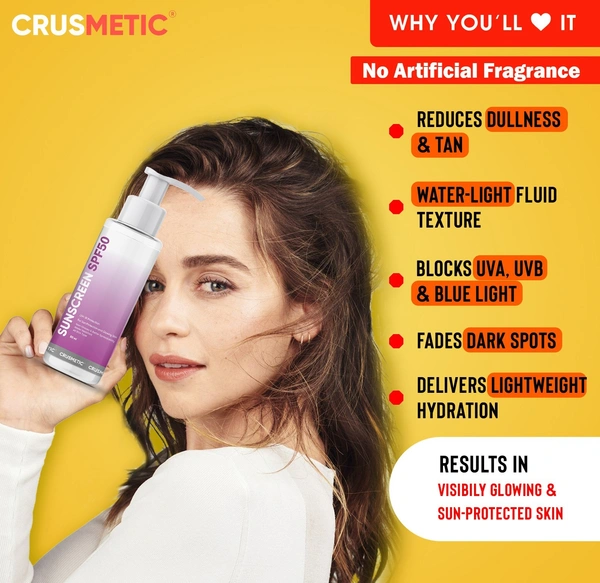 CRUSMETIC  Sunscreen SPF 50- Protection from UV Rays
