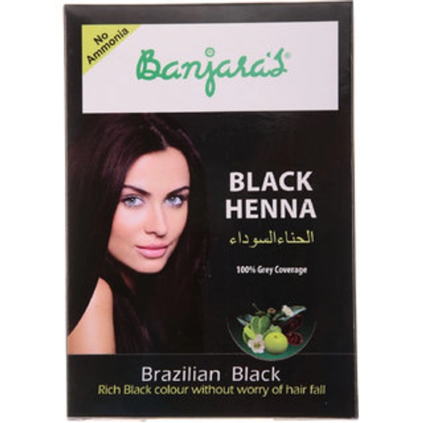 Banjaras Black Henna Brazilian Black.  6  Pieces - 54gm