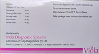 Viola Diagnostic System Pvt. Ltd. Rapid Card Test Satya Malaria Antigen Pf/PV (Satya)