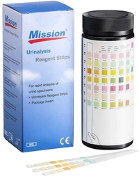 Mission Urine strip 10U (10 parameters) 100 Strips pH test strip (0-100)