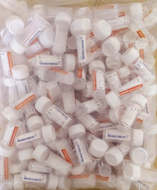 MED-SCIENCE INTERNATIONAL NO ADDITIVE Blood Collection Vile - 100Nos.