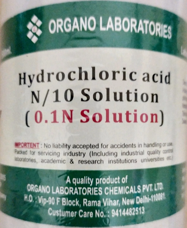 Organo Laboratories Hydrochloric Acid (N/10)  - 500ml.