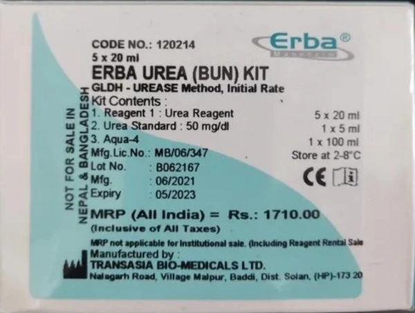 ERBA UREA BUN Biochemistry Reagent  - 5×20ml