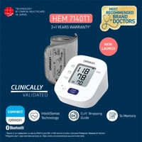 Omron HEM 7140T1 Bluetooth Blood Pressure Monitor With Cuff Wrapping Guide Technology