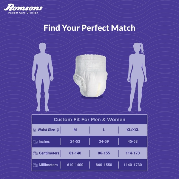 Romsons Dignity Overnight Pull Up Adult Diapers10 Pcs/Pack - Large