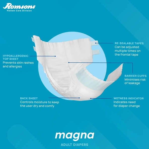 Romson Dignity Magna Adult Diapers10 Pcs/Pack - Large