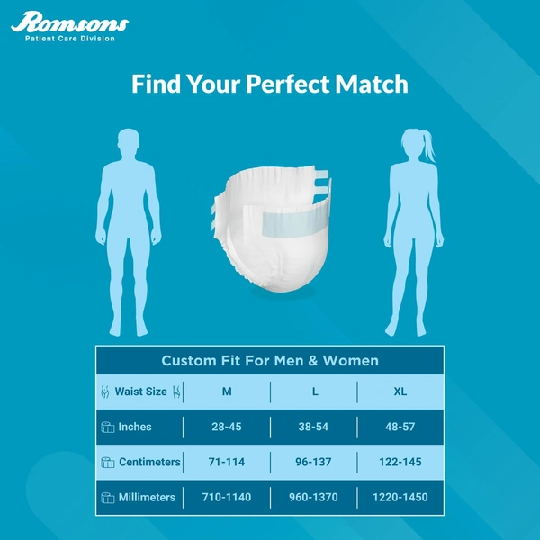 Romson Dignity Magna Adult Diapers10 Pcs/Pack - Large