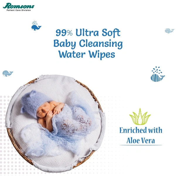 Romsons Dignity 99% Water Wipes80 Wipes/Pack - 80 Pcs