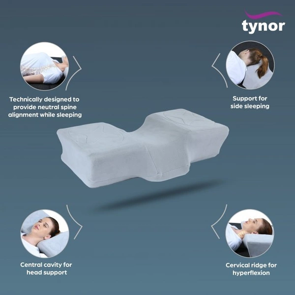 TYNOR ANATOMIC PILLOW, GREY, 1 UNIT - UNI