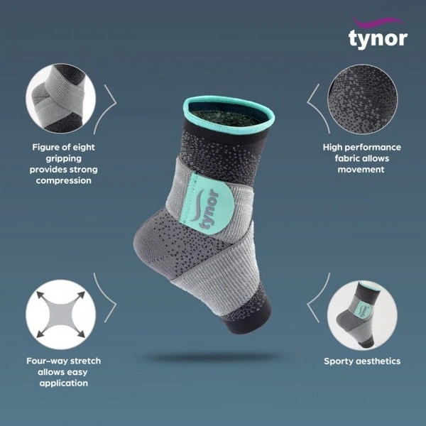 TYNOR ANKLE BINDER URBANE, GREY, 1 UNIT - M