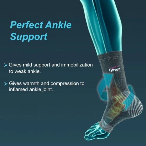 TYNOR ANKLET COMFEEL (PAIR), GREY, 1 UNIT - S