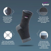 TYNOR ANKLET COMFEEL (PAIR), GREY, 1 UNIT - S