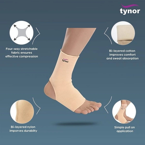TYNOR ANKLETS, BEIGE, 1 PAIR - L