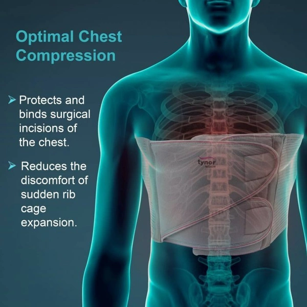 TYNOR CHEST BINDER, GREY, 1 UNIT - XL