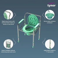 TYNOR COMMODE CHAIR, SILVER, 1 UNIT - UNI