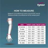 TYNOR COMPRESSION GARMENT ARM SLEEVE MITTEN WITH THUMB, BEIGE, 1 UNIT - L