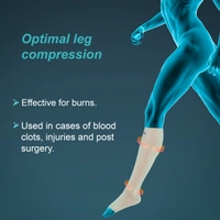 TYNOR COMPRESSION GARMENT LEG BELOW KNEE OPEN TOE, BEIGE, 1 PAIR - XL
