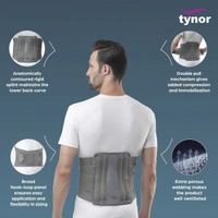 TYNOR CONTOURED L.S. SUPPORT, GREY, 1 UNIT - S
