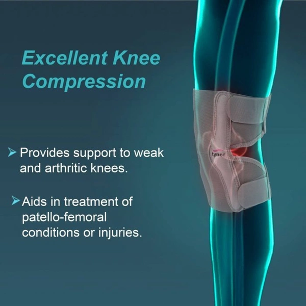 TYNOR ELASTIC KNEE SUPPORT, GREY, 1 UNIT - XL