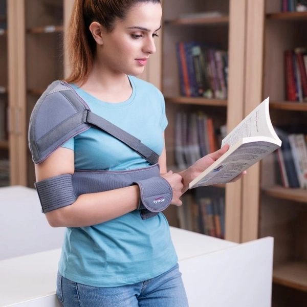 TYNOR ELASTIC SHOULDER IMMOBILISER, GREY, 1 UNIT - XL