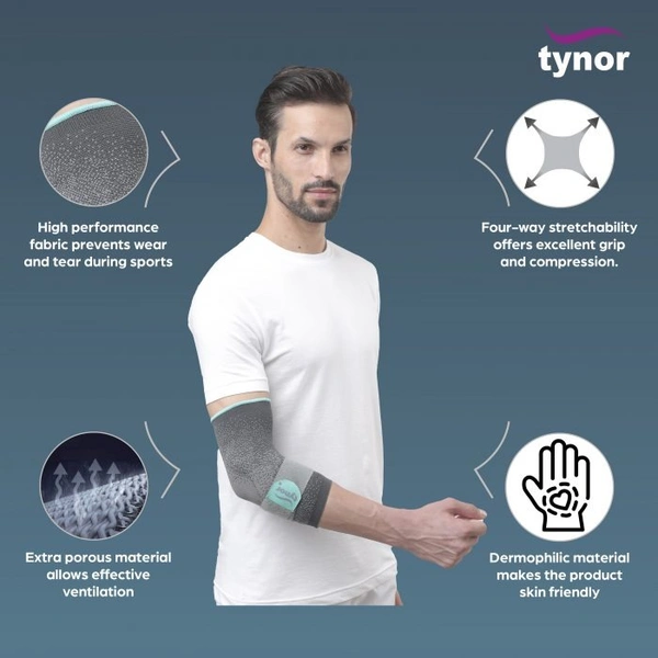 TYNOR ELBOW SUPPORT URBANE, GREY, 1 UNIT - M