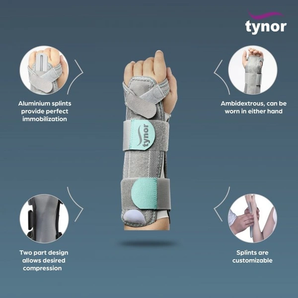 TYNOR FOREARM SPLINT, GREY, 1 UNIT - UNI
