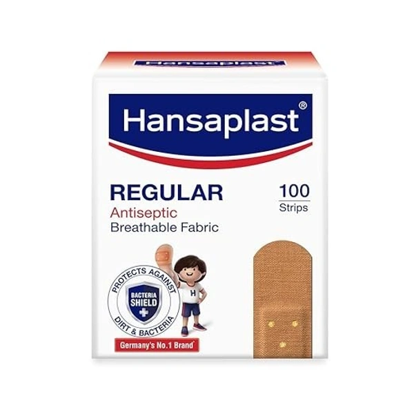 Hansaplast Antiseptic Regular Bandage for Cuts & Wounds,100 strips  - 100 strips