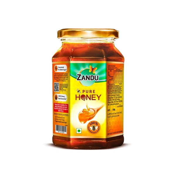 Zandu Pure Honey, 100% Purity, No Added Sugar,  - 500g