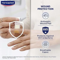Hansaplast Antiseptic Regular Bandage for Cuts & Wounds,100 strips  - 100 strips