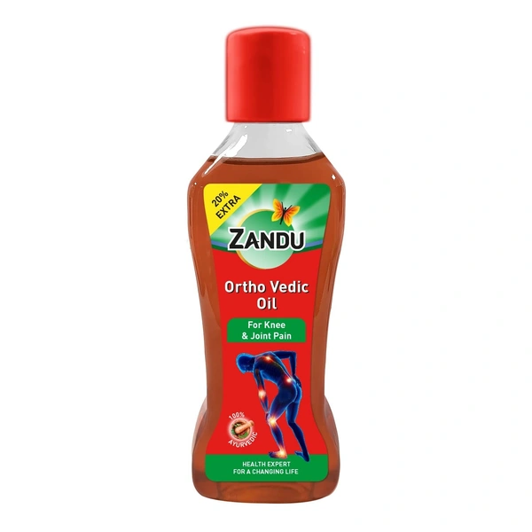 Zandu Ortho Vedic Oil | Ayurvedic Oil for Relief from Knee and Joint Pain,Muscle Pain, Osteoarthritis Visible Improvement in 7 days - 120ml
