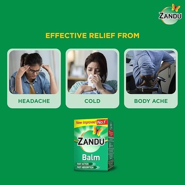 Zandu Balm | Effective relief from Headache, Body Pain, Sprain and Cold | No. 1 Ayurvedic Balm for Quick Pain Relief - 25ml