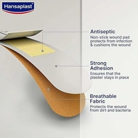 Hansaplast Antiseptic Regular Bandage for Cuts & Wounds,100 strips  - 100 strips