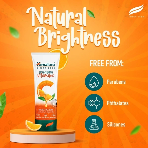 Himalaya  Himalaya Brightening Vitamin C Orange Face Wash | Brightening Face Cleanser | Remove Dull Skin | 100ml - 100ml