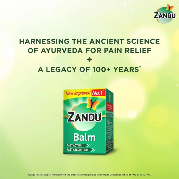 Zandu Balm | Effective relief from Headache, Body Pain, Sprain and Cold | No. 1 Ayurvedic Balm for Quick Pain Relief - 100ml