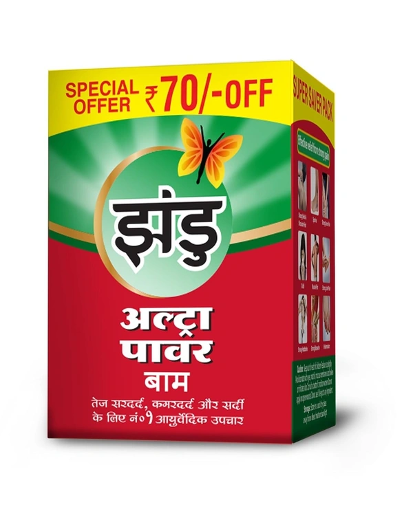Zandu Ultra Power Balm | For Pain Relief from Strong Headache, Bodyaches & Cold | Bone, Joint & Muscle Care | 50 ML - 50ml