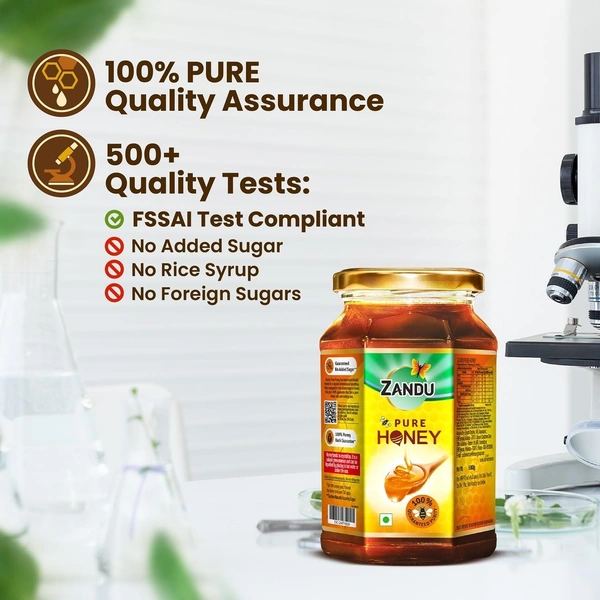 Zandu Pure Honey, 100% Purity, No Added Sugar,  - 500g