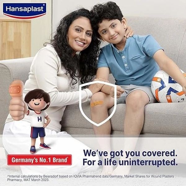 Hansaplast Antiseptic Regular Bandage for Cuts & Wounds,100 strips  - 100 strips