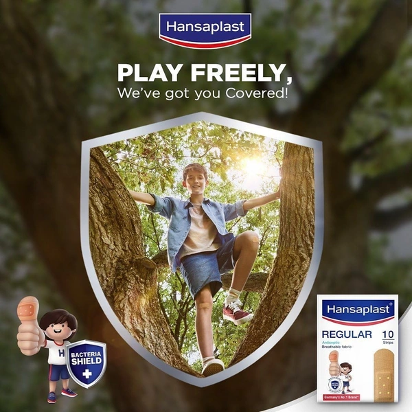 Hansaplast Antiseptic Regular Bandage for Cuts & Wounds,100 strips  - 100 strips