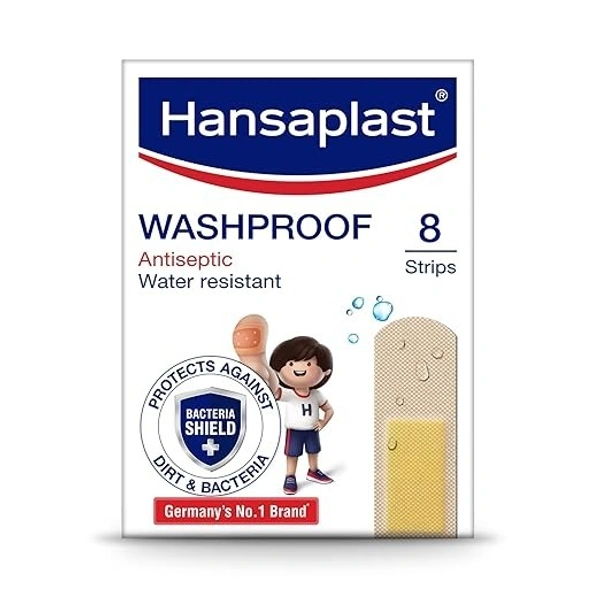 Hansaplast Washproof Medicated Dressing Antiseptic Wated resistance - 8 strips