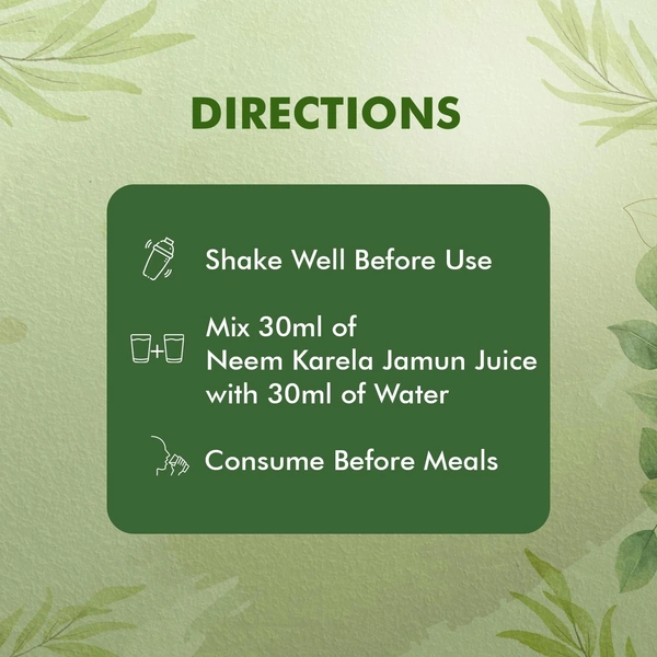 Baidyanath Neem Karela Jamun Juice -1000ml | Natural Remedy for Blood Sugar Management & Reduces Bad Cholesterol | Best For Digestive Health, Diabetic Care, Skin Care & Natural Detox | No Added Sugar - 1 Ltr.