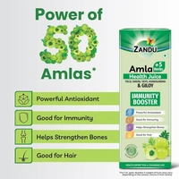 Zandu   Zandu Amla + 5 Herbs Health Juice | Ayurvedic Immunity Booster | Powerful Antioxidant | Good for Bones and Hair |No Added Sugar (1000ml) - 1000ml
