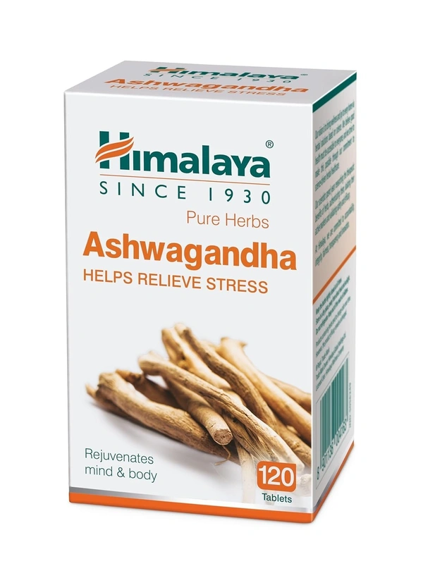 Himalaya Ashwagandha - 120 Tablets | Stress Relief | Rejuvenates Mind & Body | Improves Strength & Energy | General Wellness - 120 Tablets