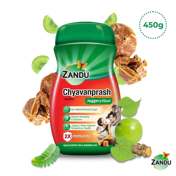 Zandu Avaleha Jaggery Chyawanprash with Jaggery for 2x Immunity - 900 gm