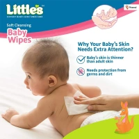 Little's  Little's Soft Cleansing Baby Wipes | Contains Aloe Vera & Jojoba Oil -80 wipes - Pack of 10 x 80 Wipes, 80 Wipes