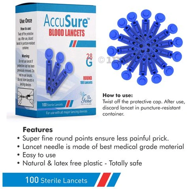 Accusure blood Lancet - 100 pcs - 100 nos