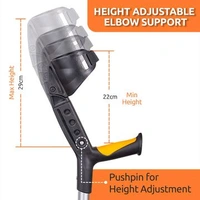 Astra Plus Crutch with Height Adjustable Elbow Support & Movable Arm Cuff, Light Weight- Single Piece